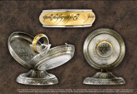Der Herr der Ringe – Der Eine Ring aus Edelstahl (vergoldet, rotierend) (Ringgröße: 11) – Noble Collection NN1346