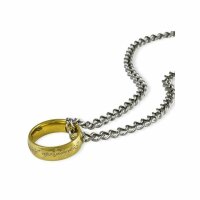 Herr der Ringe - Der eine Ring Edelstahl an Kette 585 vergoldet